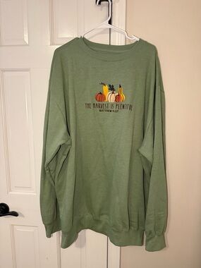 Crewneck Sweatshirt - Sage Green Harvest Graphic